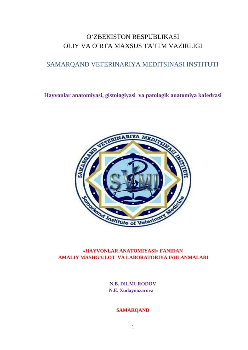 HAYVONLAR ANATOMIYASI