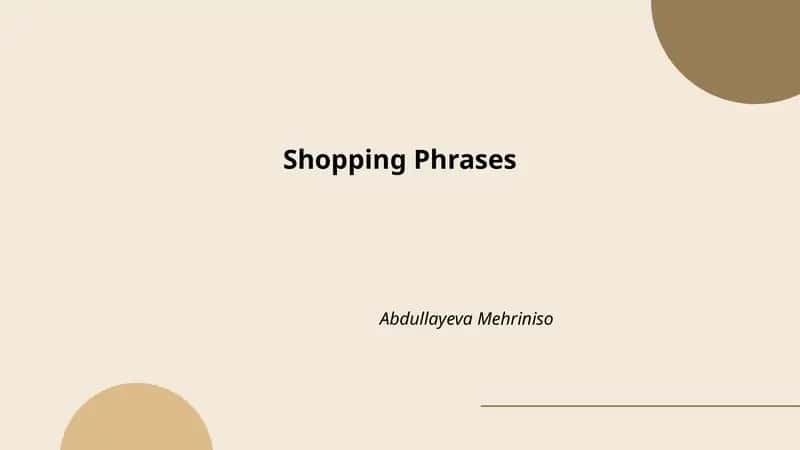 Shopping Phrases