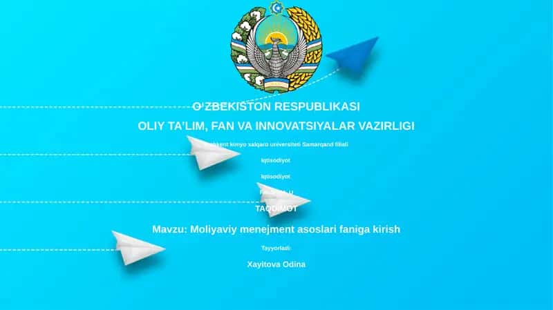 Moliyaviy menejment asoslari faniga kirish
