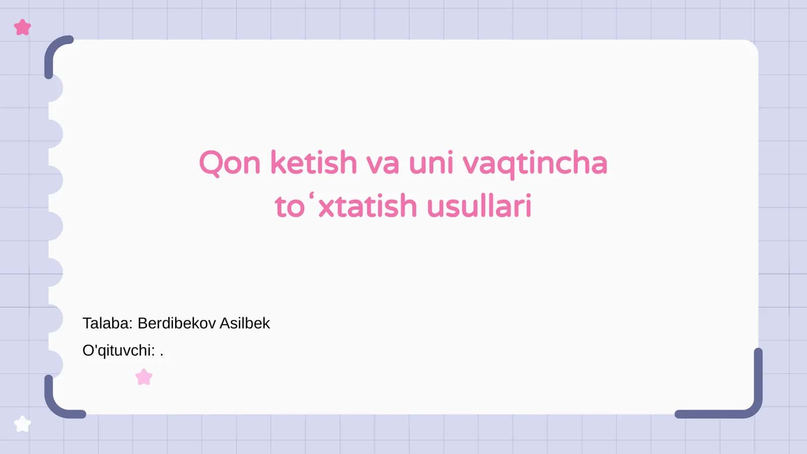 Qon ketish va uni vaqtincha toʻxtatish usullari
