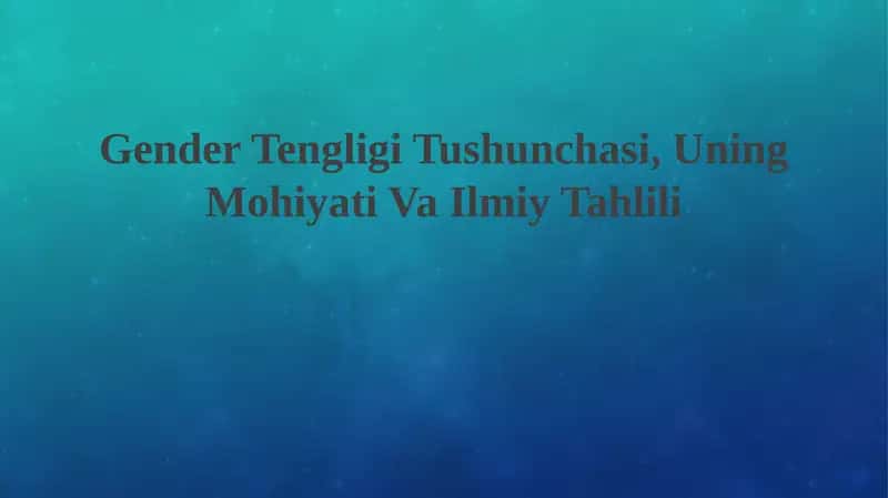 Gender Tengligi