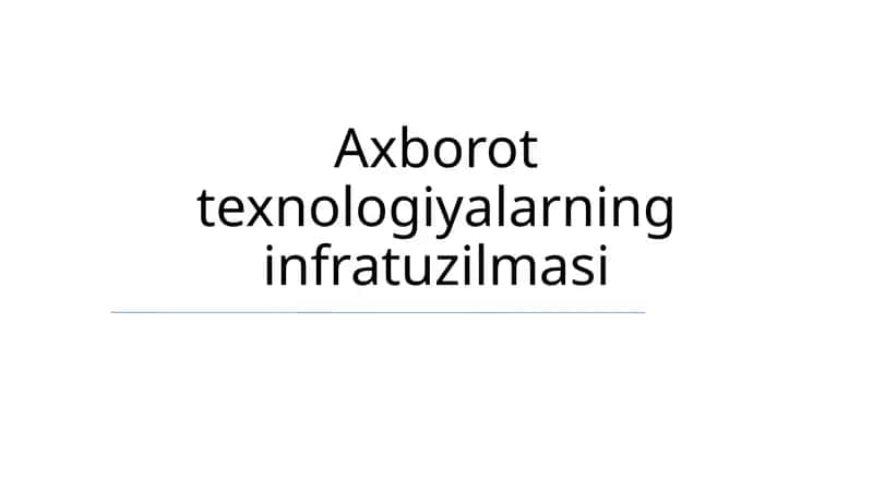 Apparat vositalari infratuzilmasi