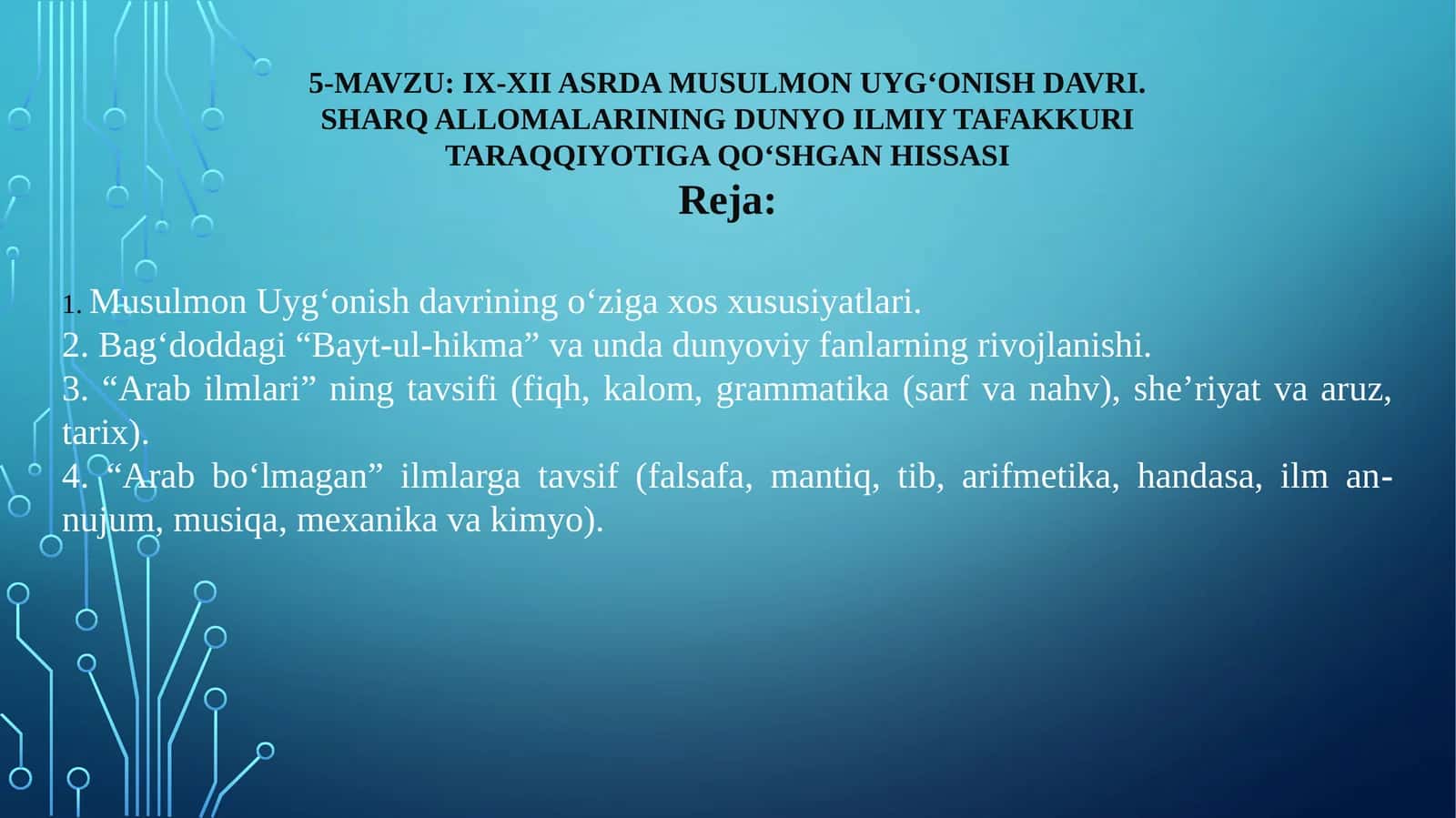 IX-XIIASRDAMUSULMONUYGʻONISHDAVRI