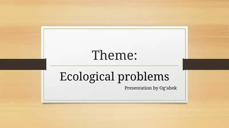 Ecological problems Presentation