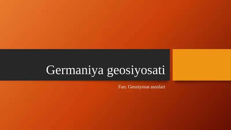 Germaniya geosiyosati