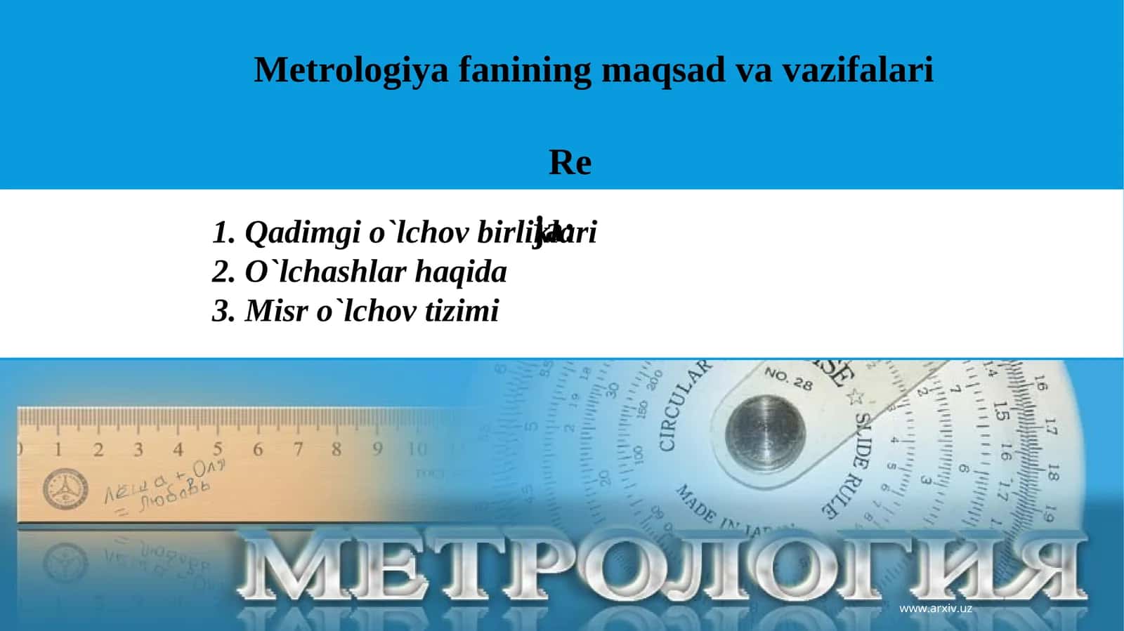 Metrologiya fanining maqsad va vazifalari