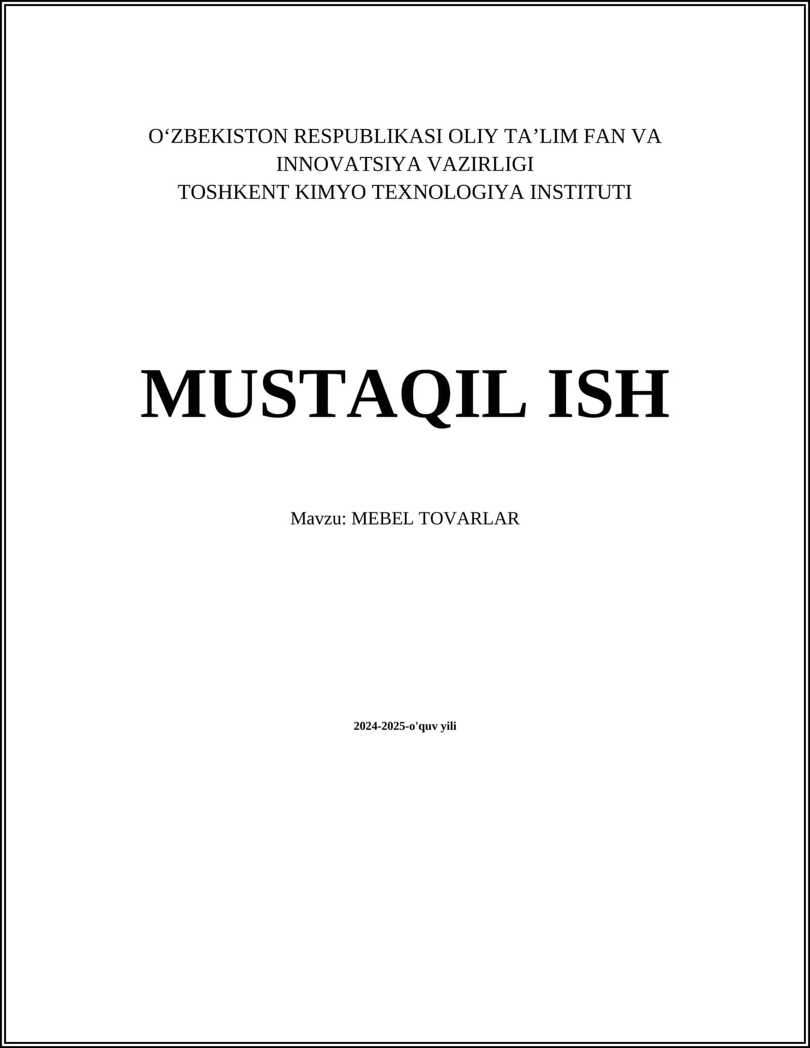 MEBEL TOVARLAR