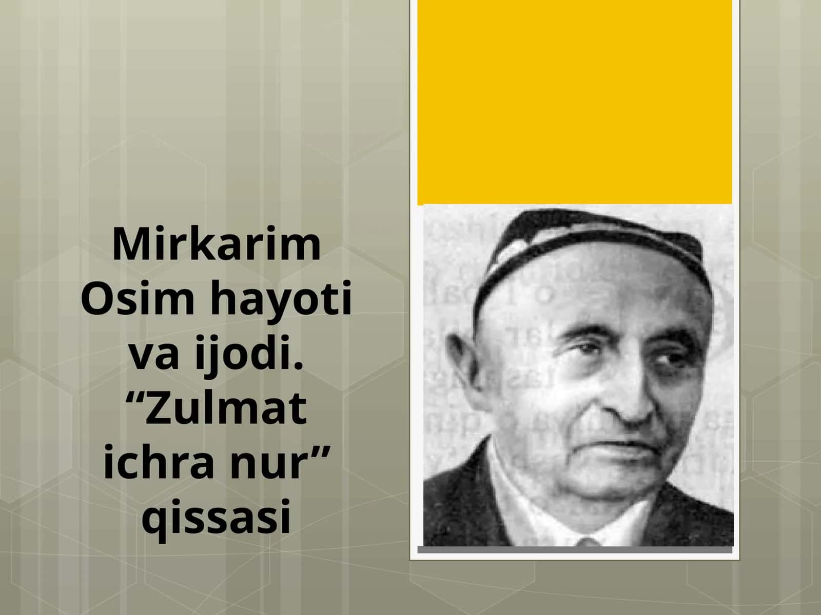 5-sinf Adabiyot dars ishlanma. Zulmat ichra nur qissasi