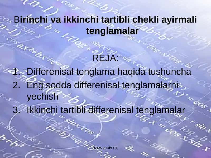 Differensial tenglamalar