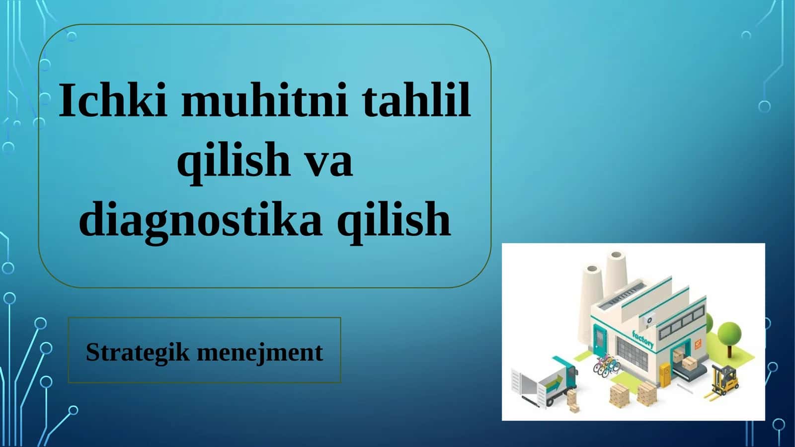 Ichki muhitni tahlil qilish va diagnostika qilish