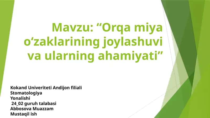 Orqa miya o‘zaklarining joylashuvi va ularning ahamiyati