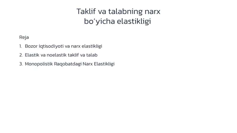 Narx boʻyicha talabning elastikligi