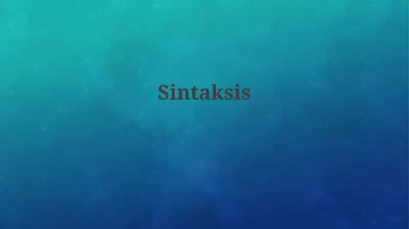 Sintaksis
