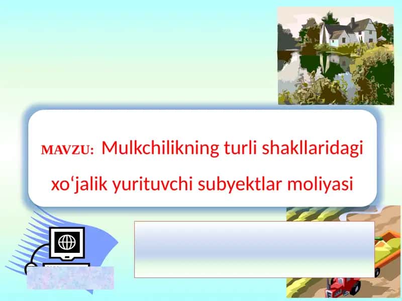 Mulkchilik masalasini hal qilish bozorni vujudga keltirishga qaratilgan butun tadbirlar tizimi