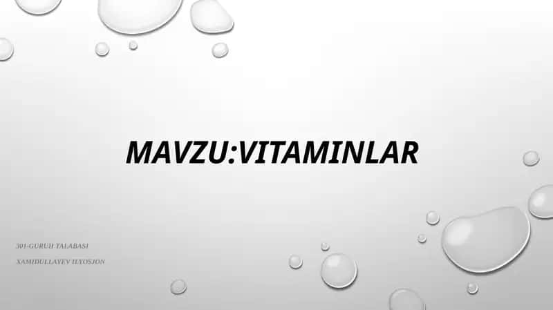 Vitaminlar