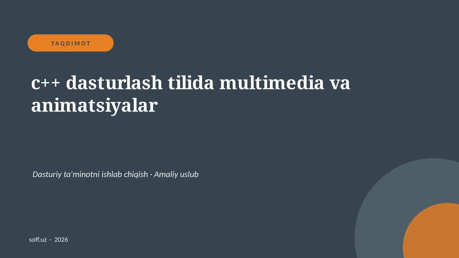 c++ dasturlash tilida multimedia va animatsiyalar