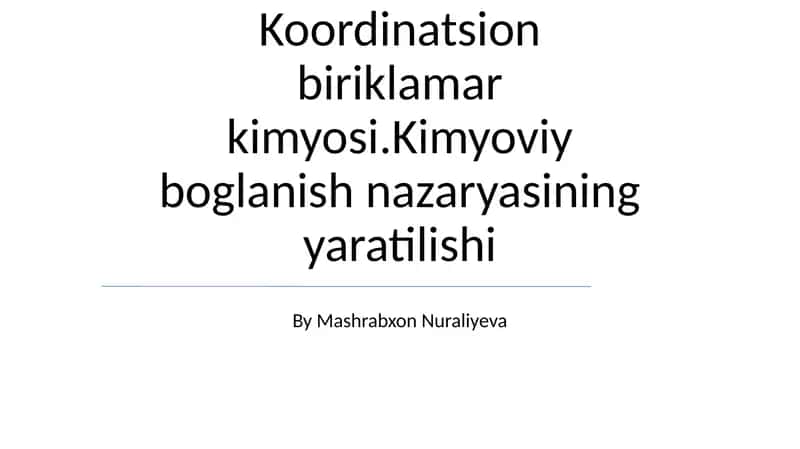 Koordinatsion biriklamar kimyosi