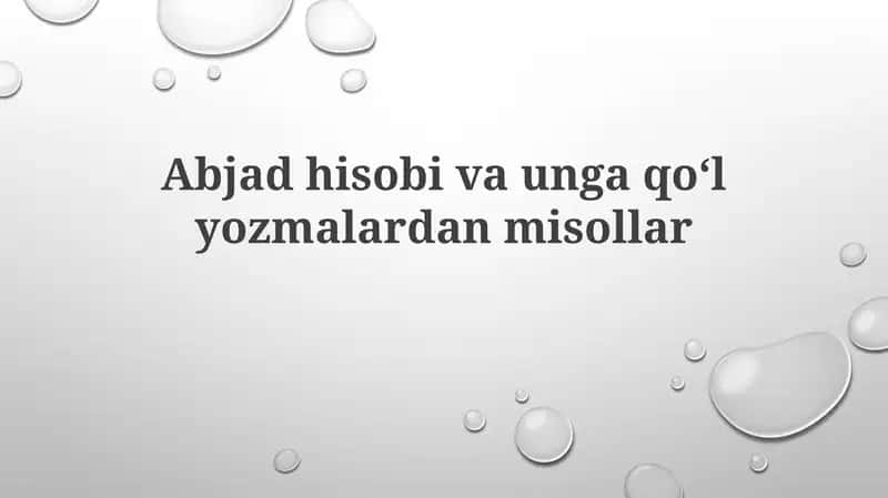 Abjadhisobivaungaqoʻlyozmalardanmisollar