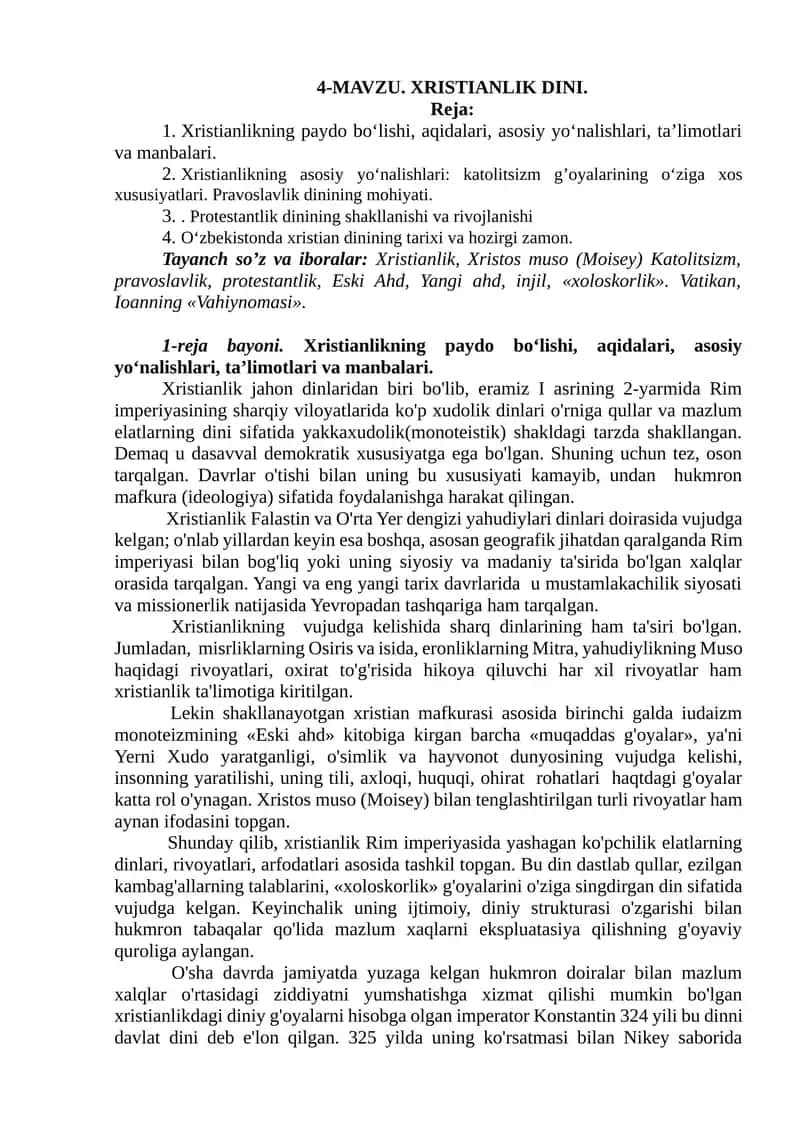 XRISTIANLIK DINI
