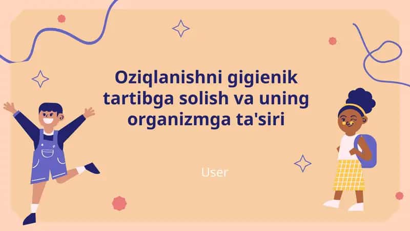 Gigienik Oziqlanish Tartiblari