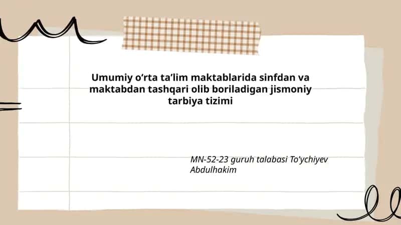 Jismoniy tarbiya darsliklari va o'quv dasturlari tarkibi