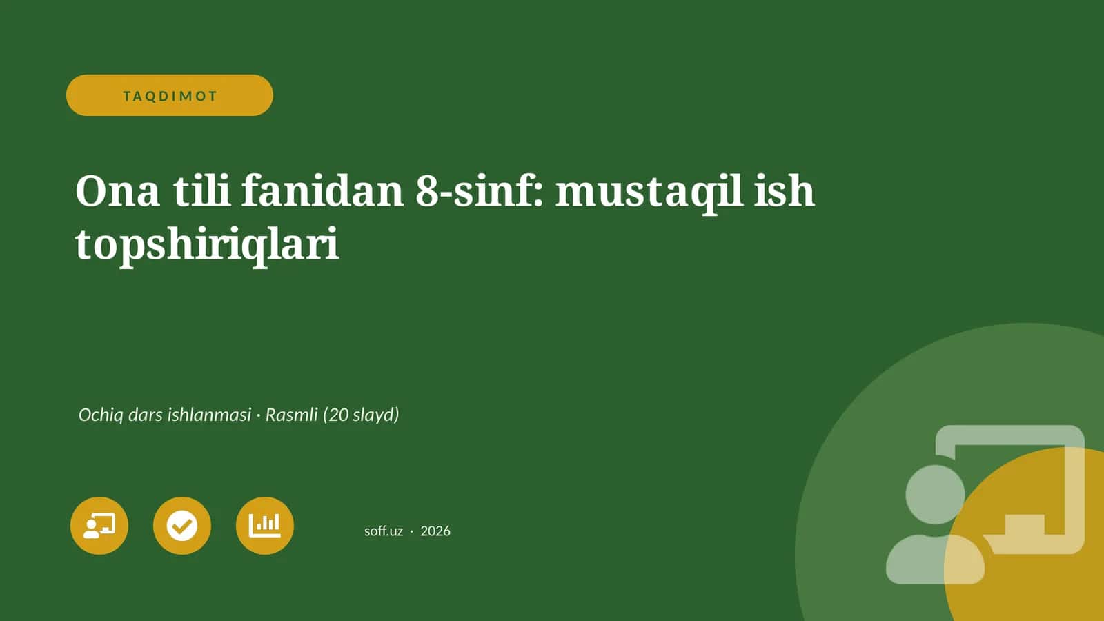 Ona tili fanidan 8-sinf: mustaqil ish topshiriqlari
