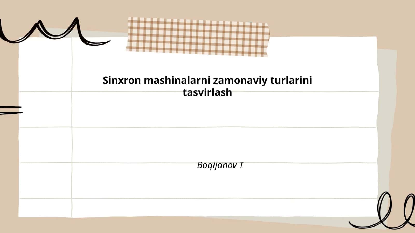 Sinxron mashinalarni zamonaviy turlarini tasvirlash