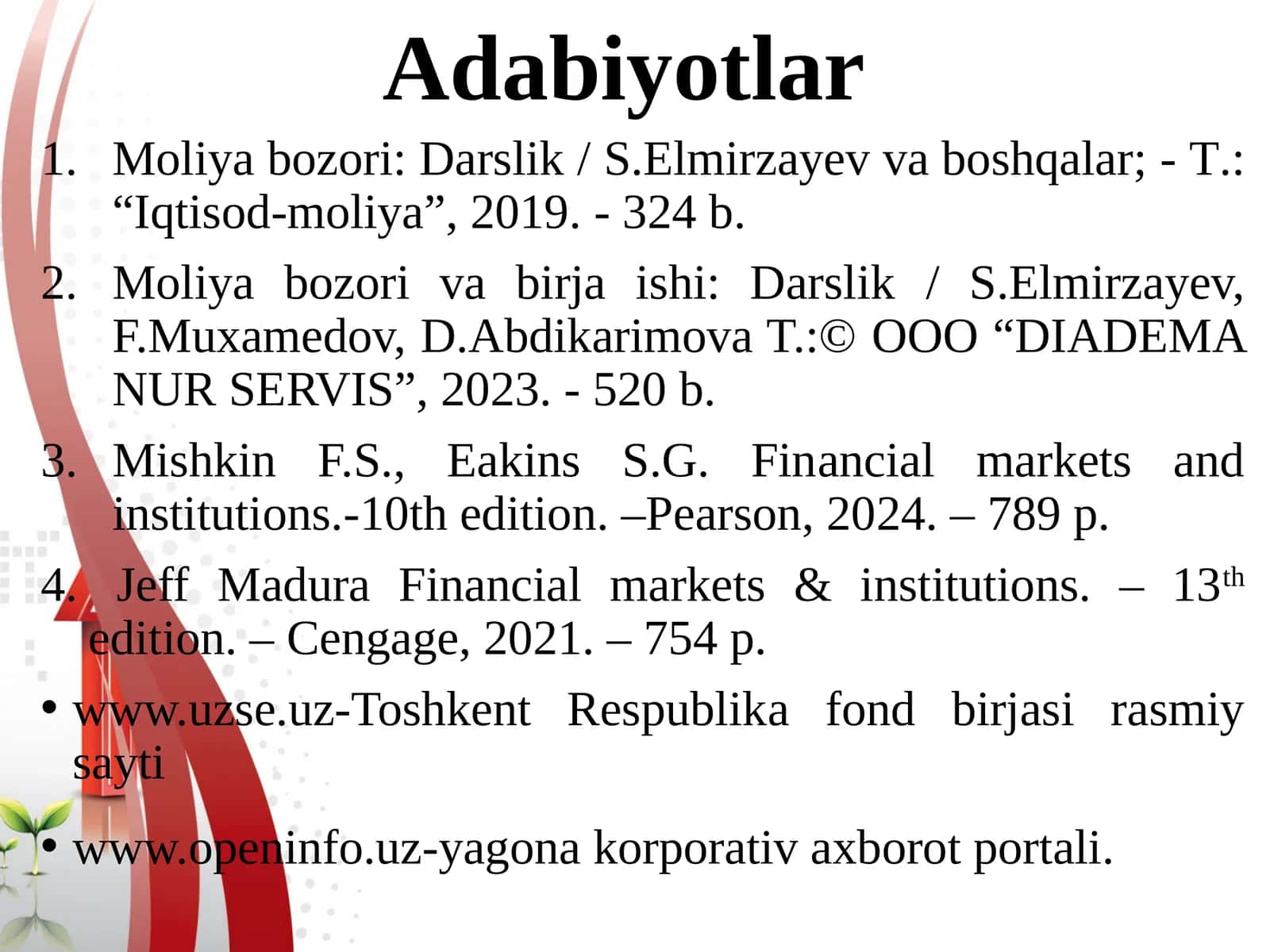 PORTFEL NAZARIYASI VA MOLIYAVIY BOZORLAR FANININGNAZARIYASOSLARI