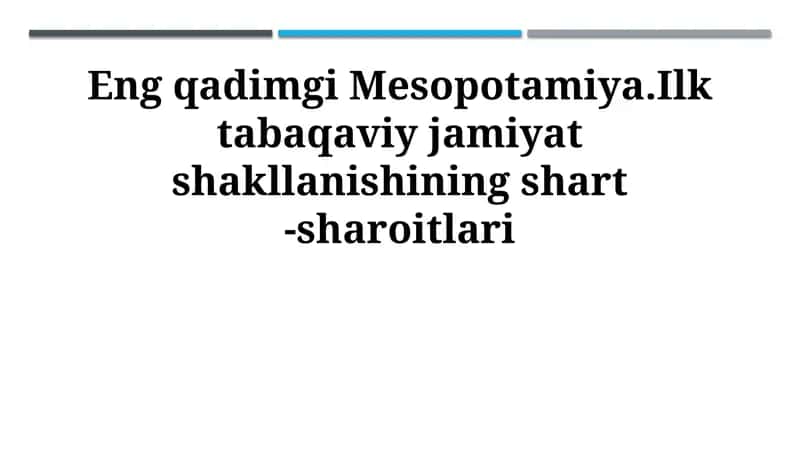 Eng qadimgi Mesopotamiya
