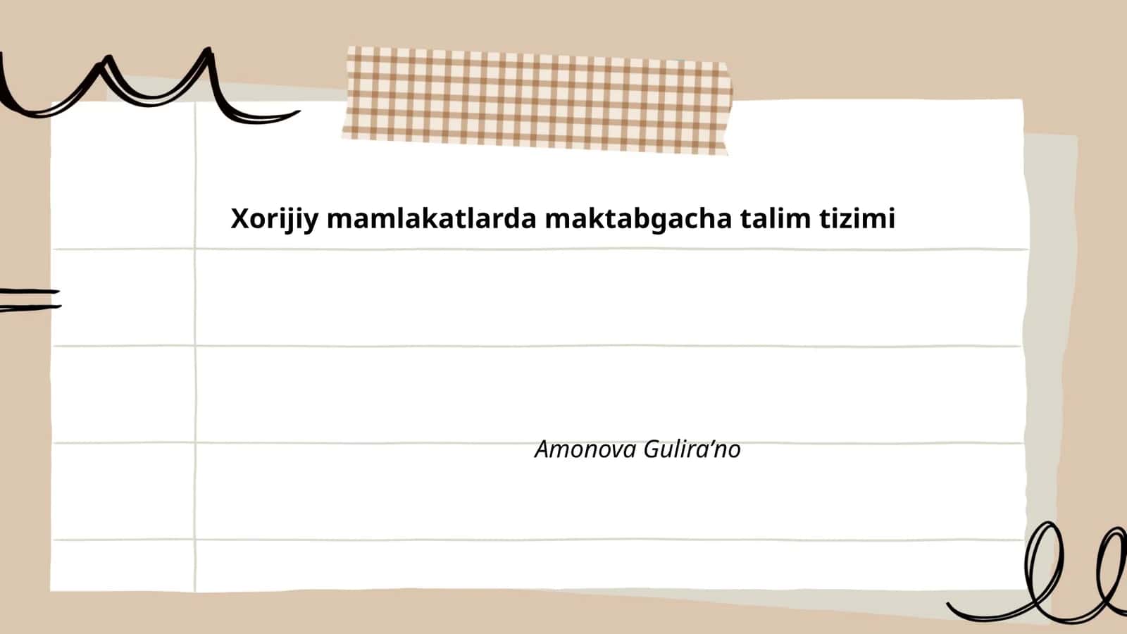 Xorijiy mamlakatlarda maktabgacha talim tizimi