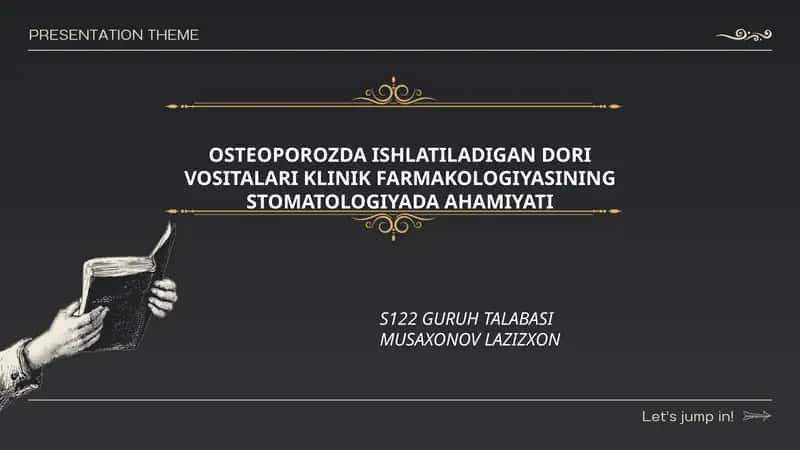 Osteoporozda ishlatiladigan dori vositalari klinik farmakologiyasi