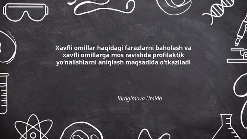 Xavfli omillarni aniqlash uchun metodologik yondashuvlar