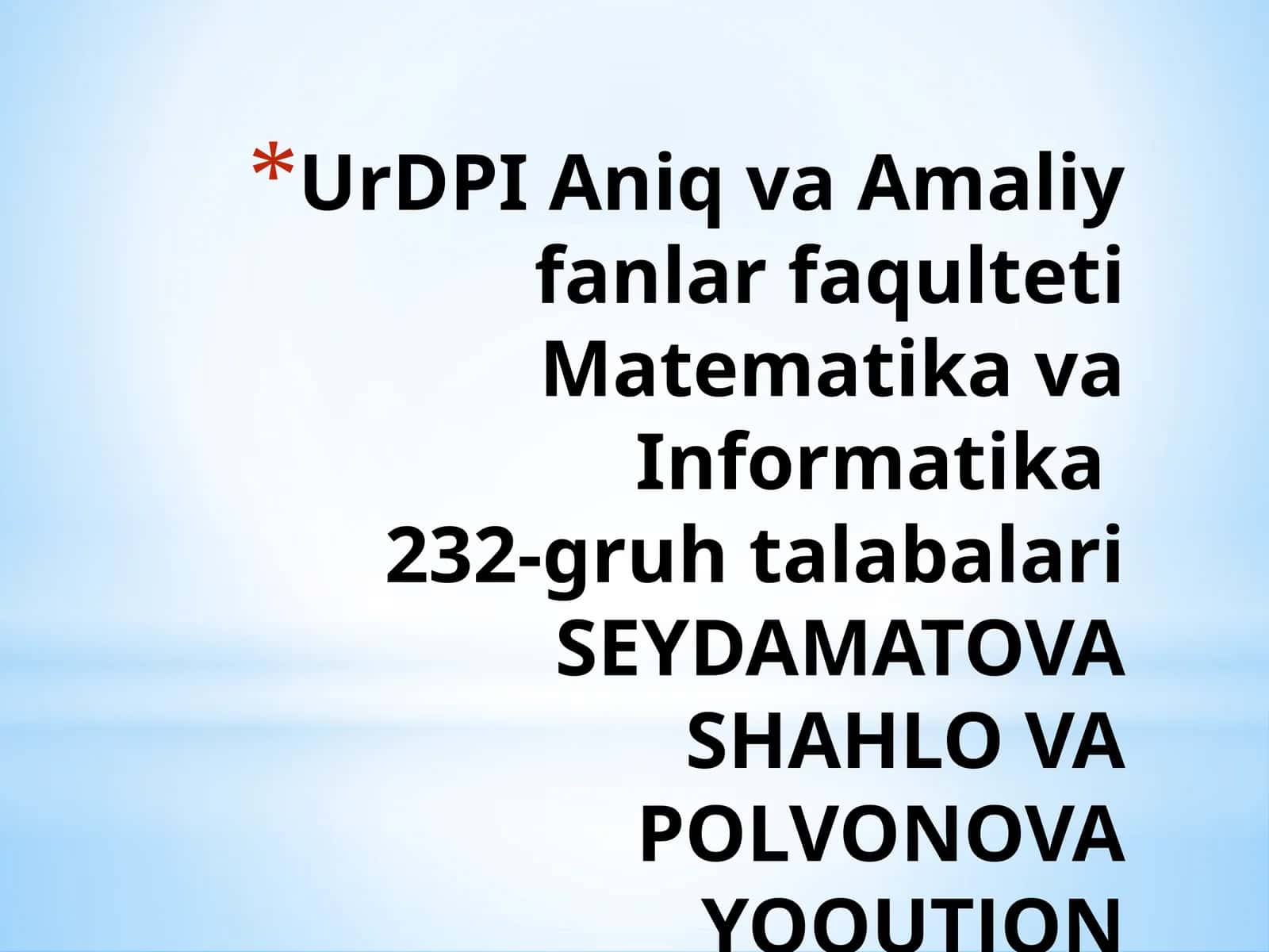 Hosilayordamida funksiyani tekshirish va grafiklarni yasash