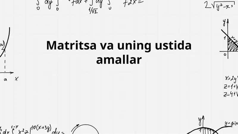 Matritsa va uning ustida amallar
