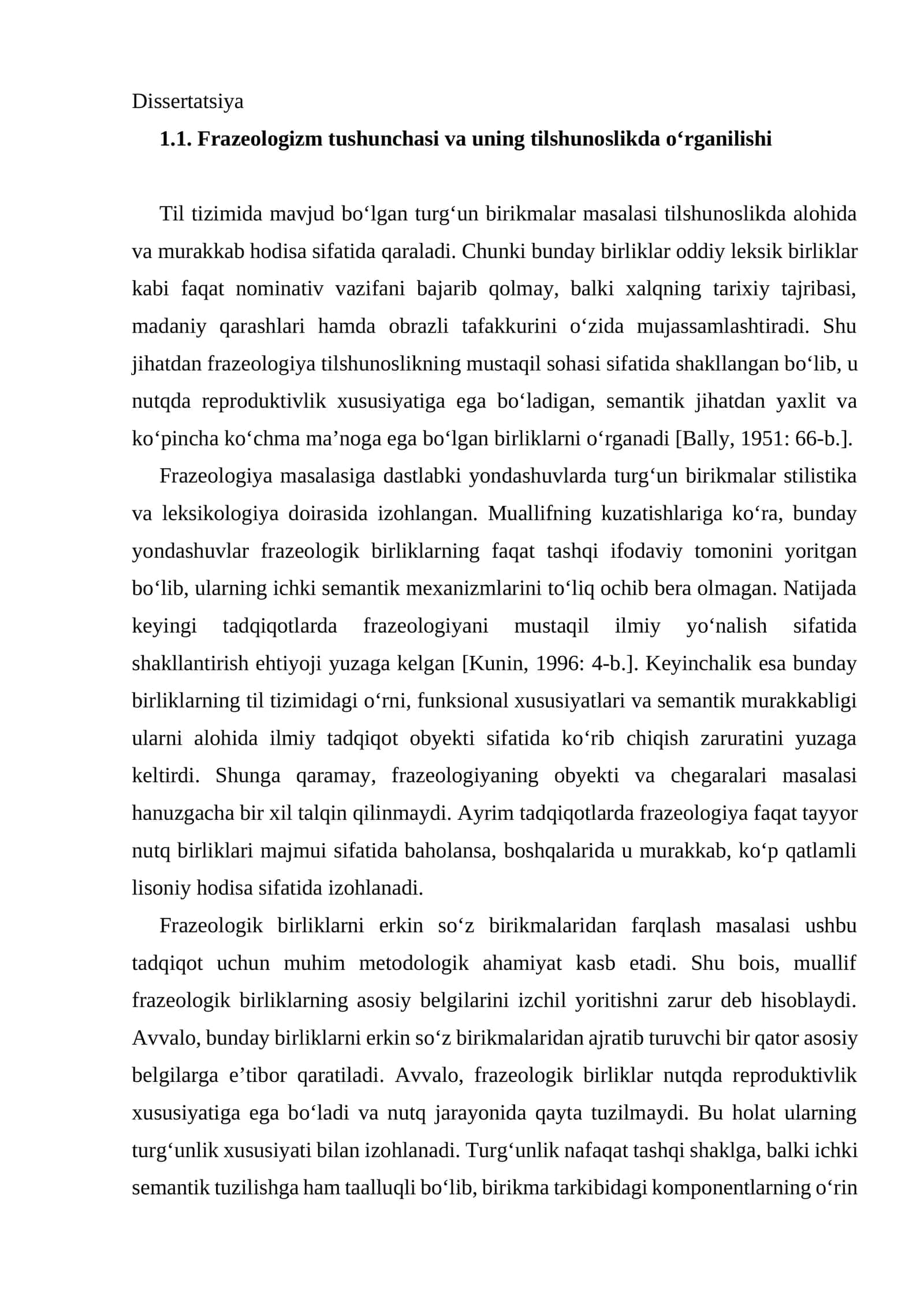 Frazeologizm tushunchasi va uning tilshunoslikda o‘rganilishi