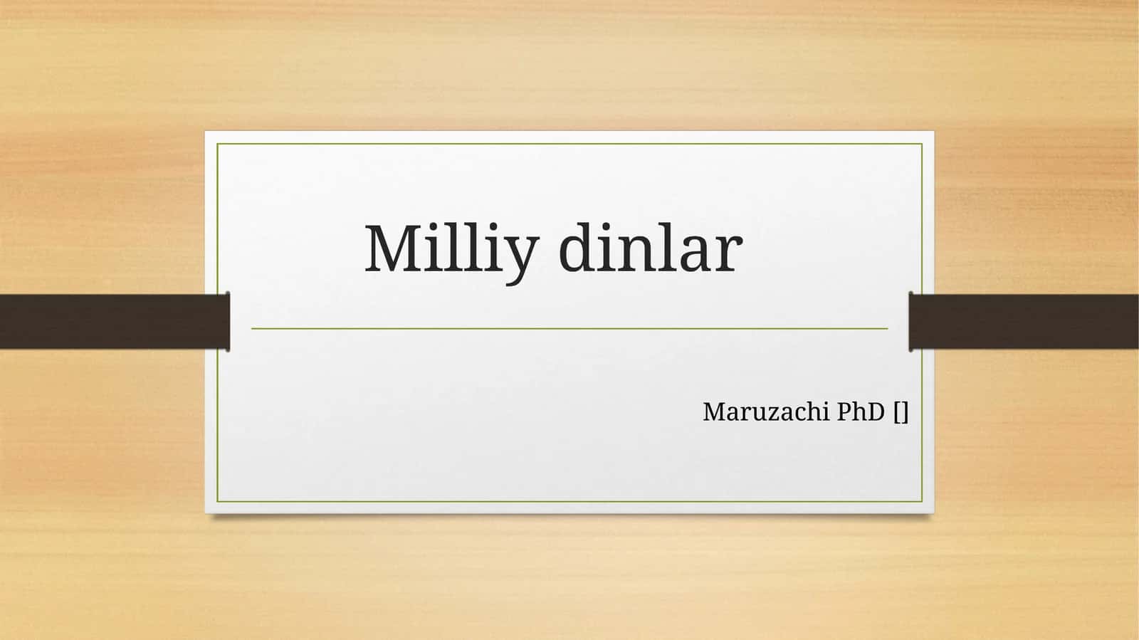 Milliy dinlar