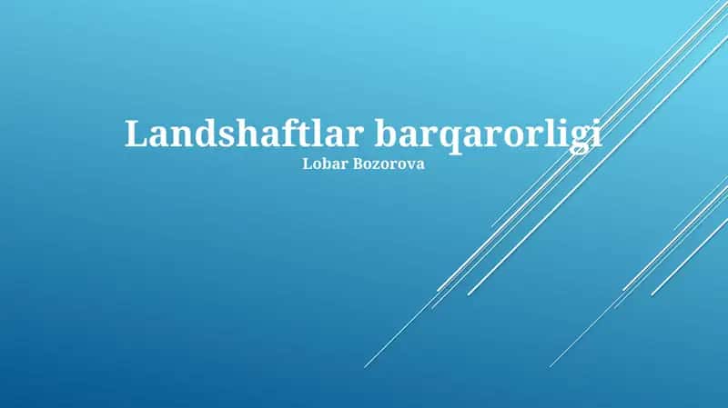 Landshaftlar barqarorligi