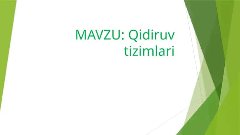 Qidiruv tizimlari