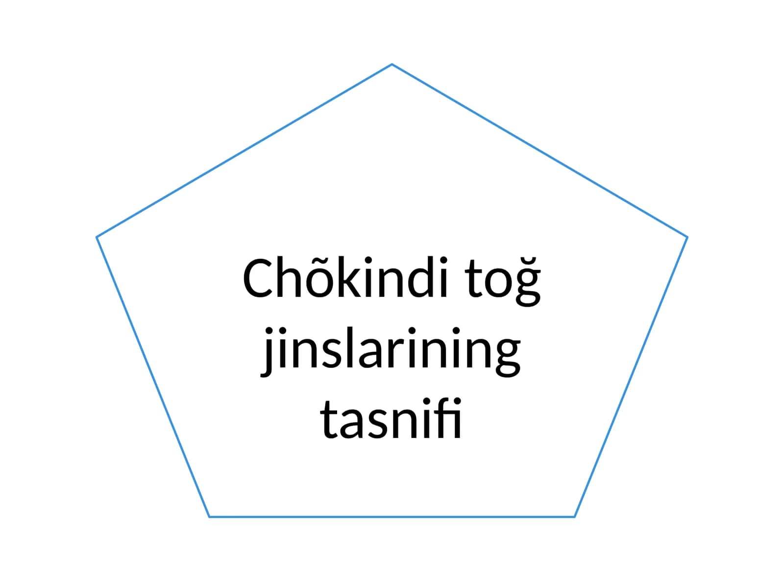 Chõkindi toğ jinslarining tasnifi