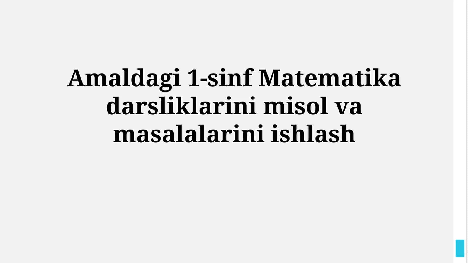 1-sinf Matematika darsliklari