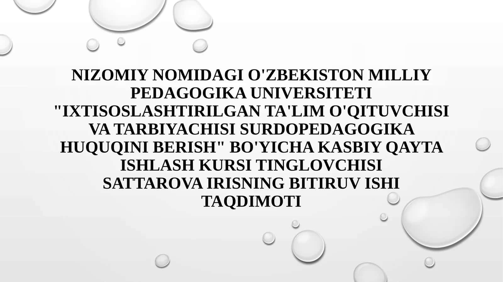 Boshlang'ich sinf eshitishida nuqsoni bo'lgan o'quvchilarda vizualizatsiya — Surdopedagogika taqdimoti (MNPU)