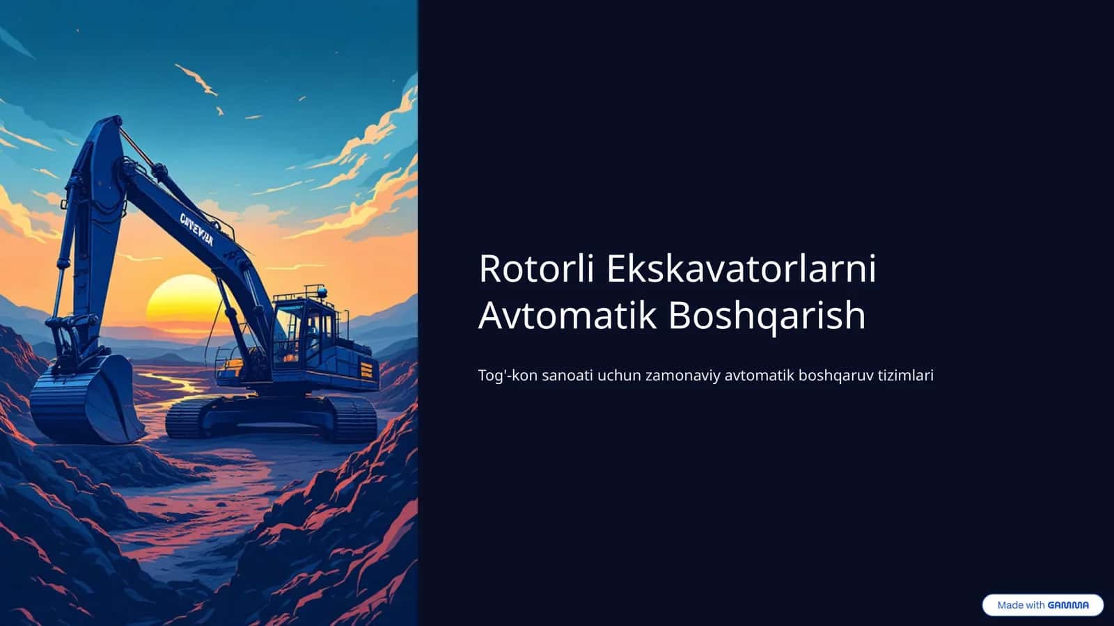 Rotorli Ekskavatorlarni Avtomatik Boshqarish