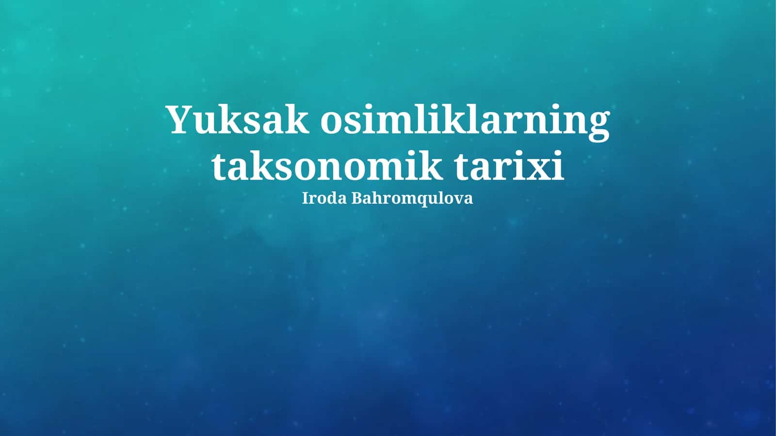 Yuksak osimliklarning taksonomik tarixi