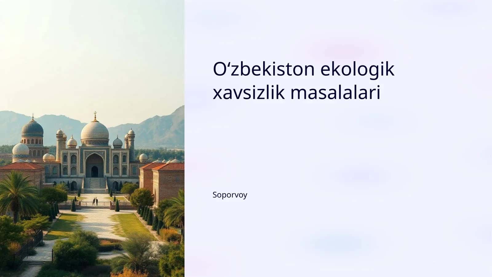 Oʻzbekiston ekologik xavsizlik masalalari