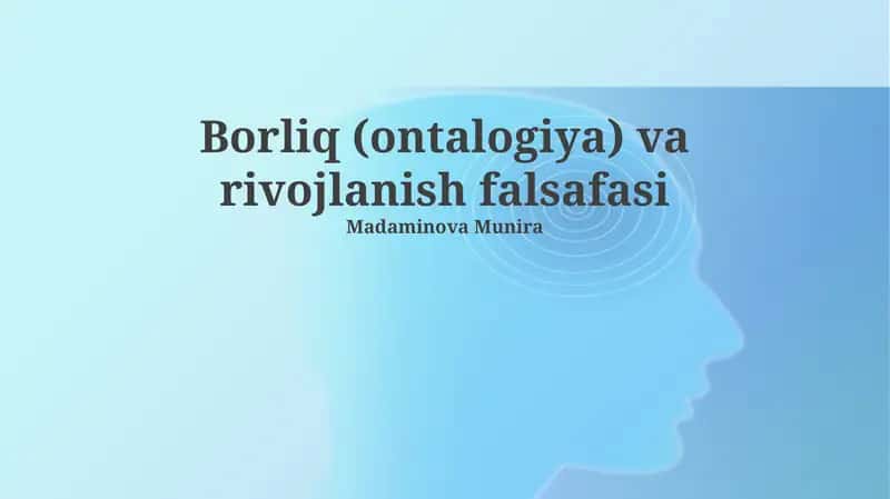 Borliq (ontalogiya) va rivojlanish falsafasi