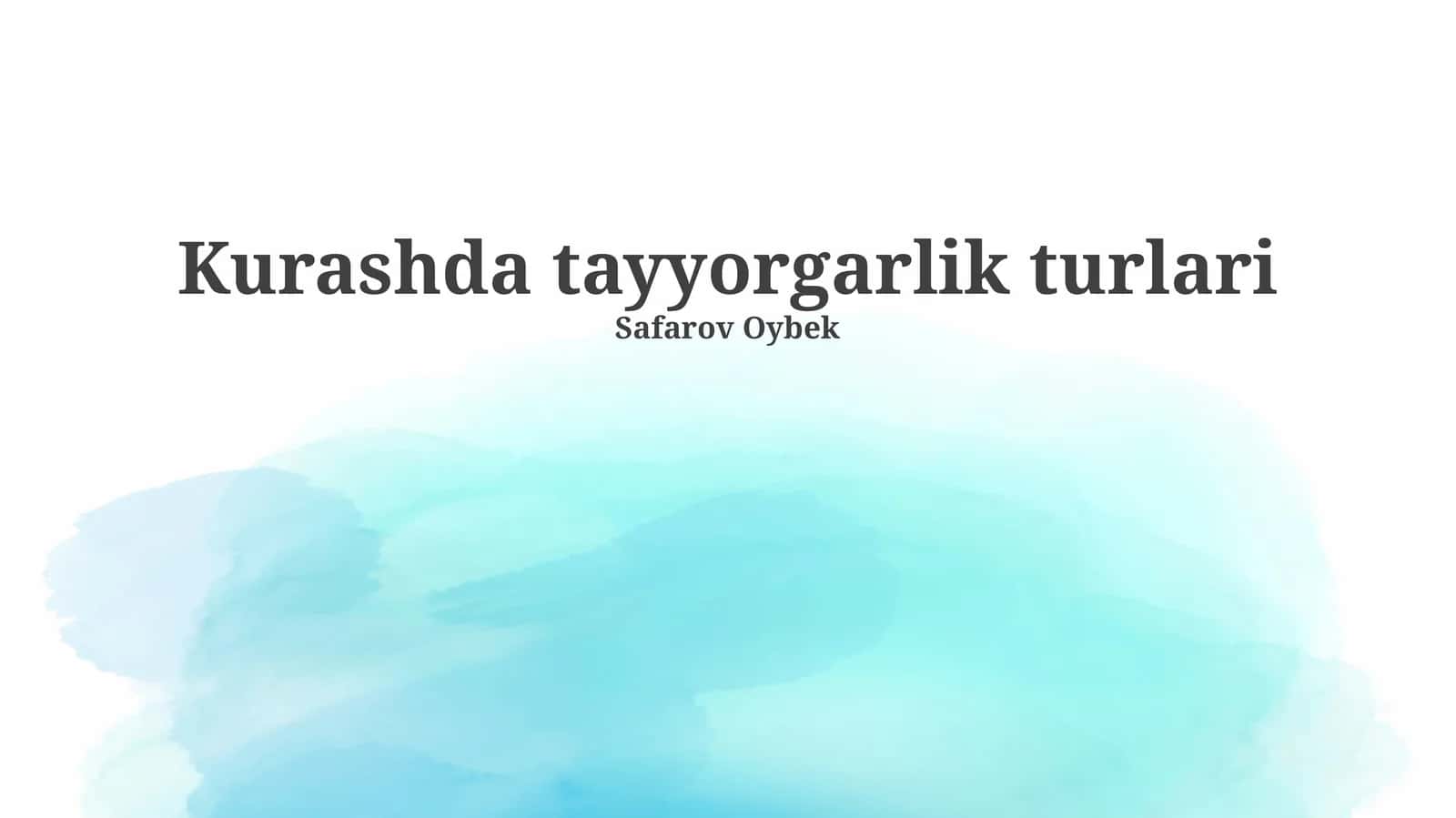 Kurashda tayyorgarlik turlari