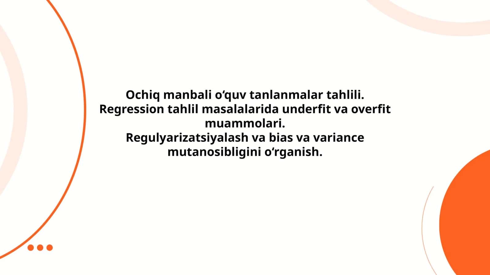 Ochiq manbali o‘quv tanlanmalar tahlili