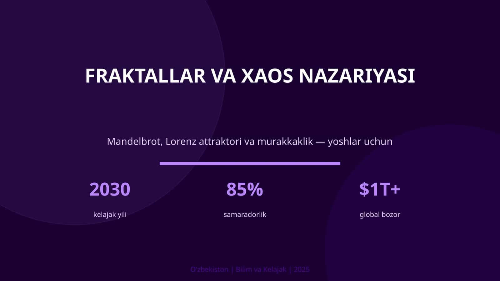 FRAKTALLAR VA XAOS NAZARIYASI
