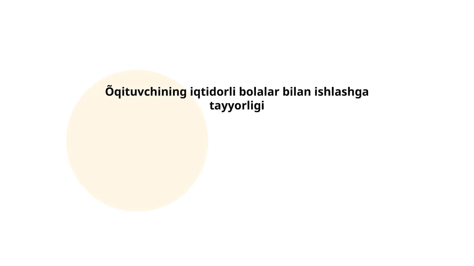 Õqituvchining iqtidorli bolalar bilan ishlashga tayyorligi
