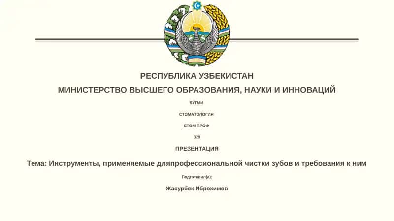 Презентация "Инструменты для профессиональной чистки зубов"